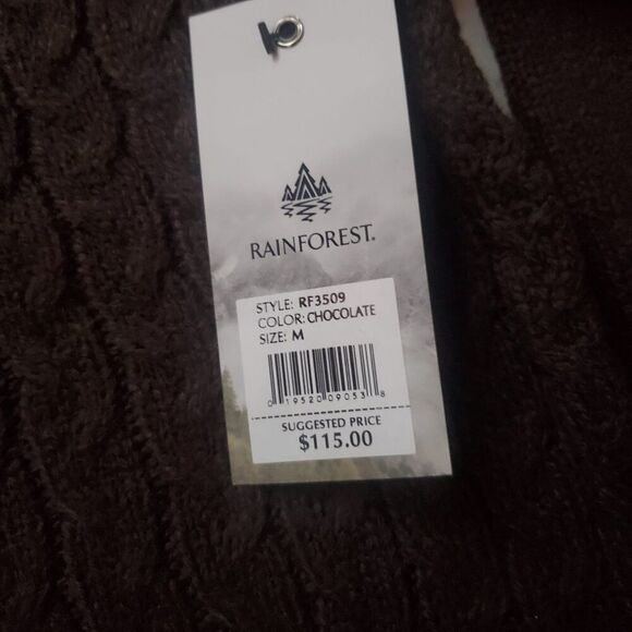 RAINFOREST MOUNTAIN RANGE QUARTER ZIP SWEATER WITH MICROSUEDE TRIM SIZE M - Picture 7 of 9